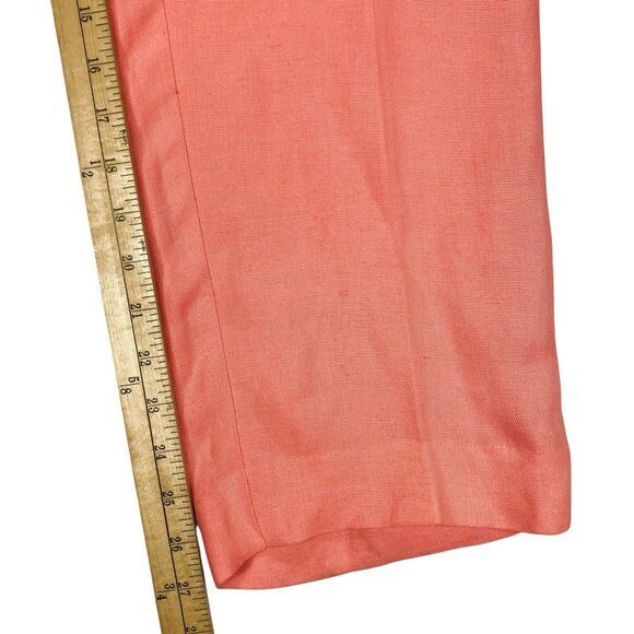Dana Buchman Crop Pants Womens 16 Orange Linen Blend Lagen Look Classic Casual - Picture 13 of 14